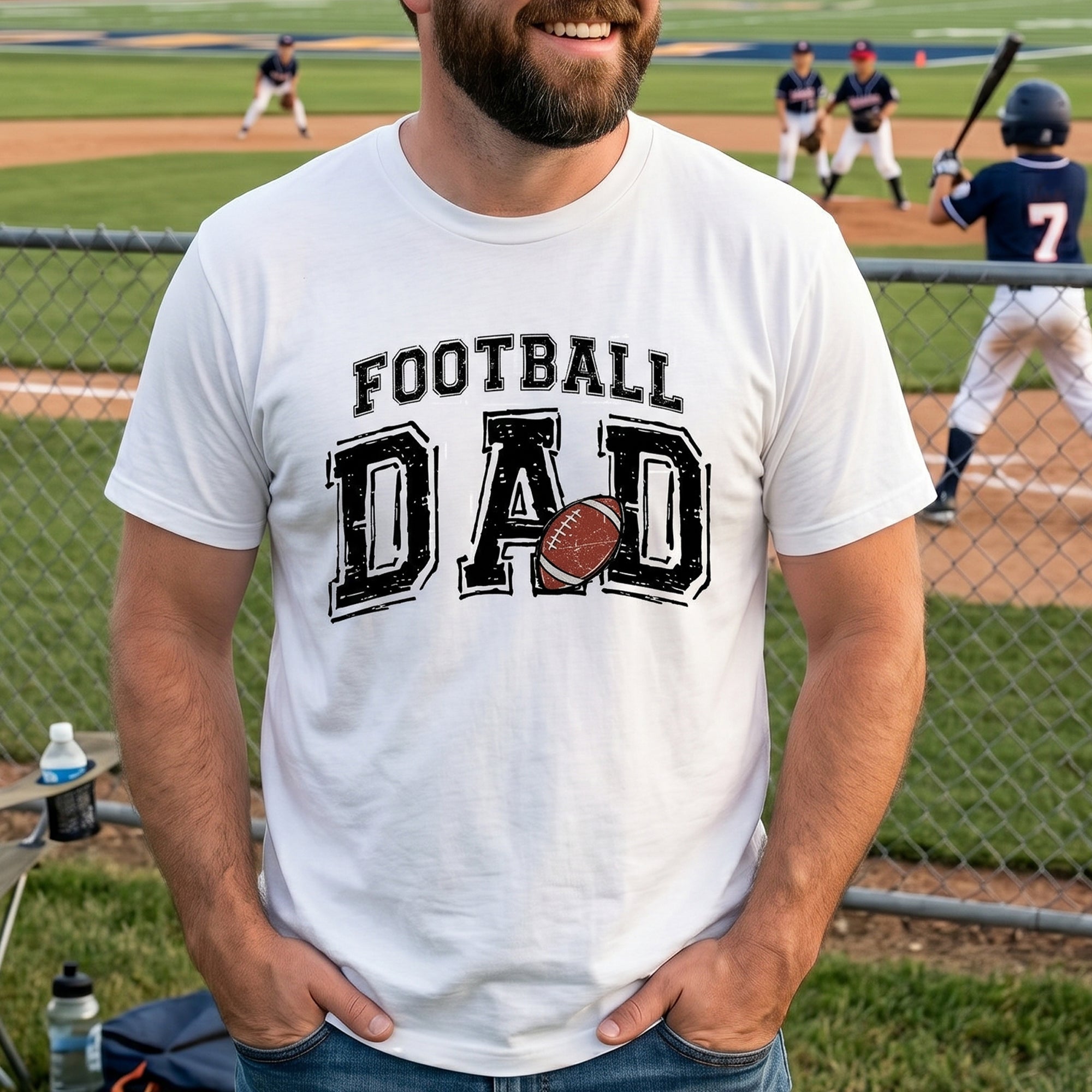Father's Day Gifts, Football Dad, Daddy, Grandpa- Personalized Shirt