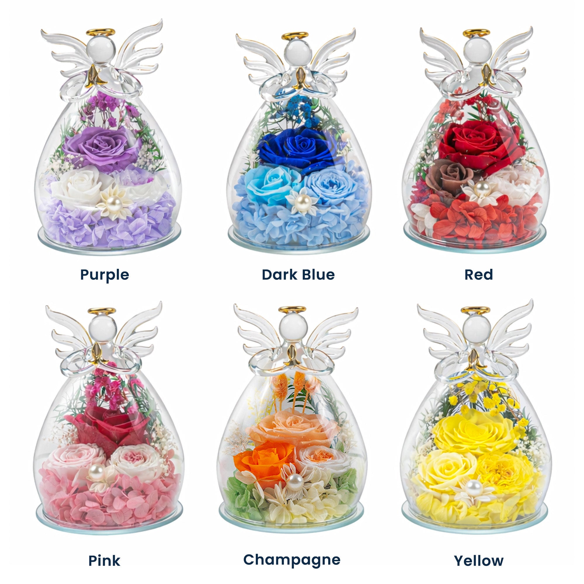 Mother's Day Gifts, Forget Mother's Day We Love You Every Day - Personalized Flower In Glass Angel Figurines