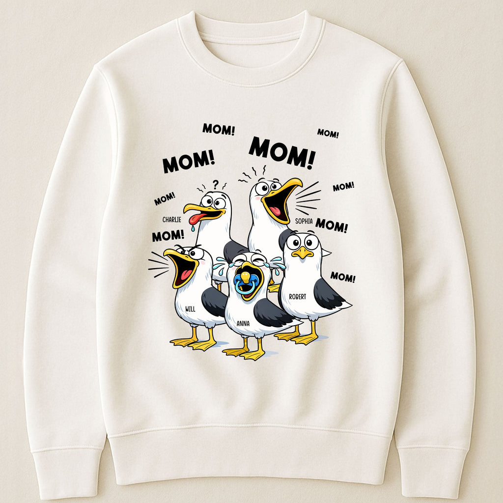 Mother's Day Gifts, Funny Mommy Shirt - Mom Mom Mom Seagull - Personalized Shirt