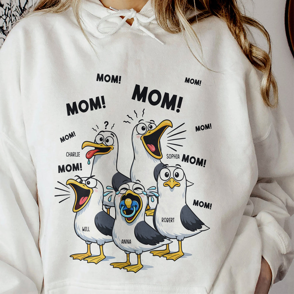 Mother's Day Gifts, Funny Mommy Shirt - Mom Mom Mom Seagull - Personalized Shirt