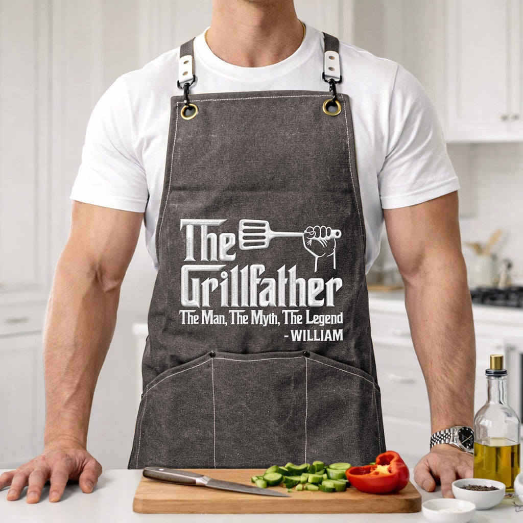 Father's Day Gifts, Funny Embroidered Apron For Dad, Anniversary, Father's Day Gifts - Personalized Apron