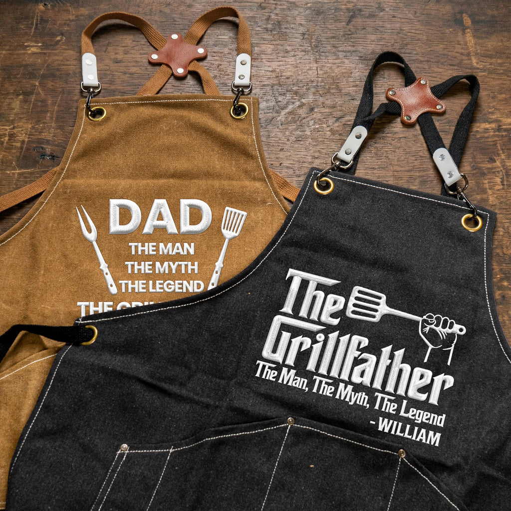 Father's Day Gifts, Funny Embroidered Apron For Dad, Anniversary, Father's Day Gifts - Personalized Apron