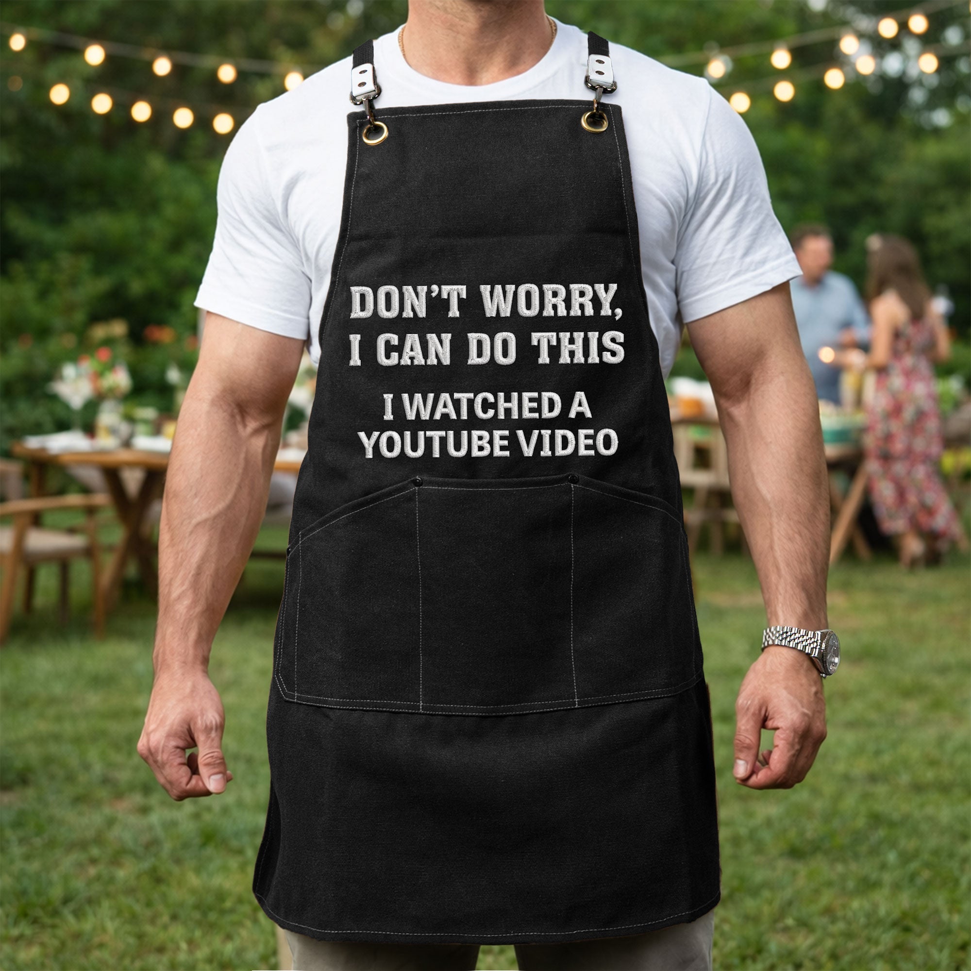 Funny Embroidered Apron For Men Dad, Anniversary, Birthday Gifts - Personalized Apron