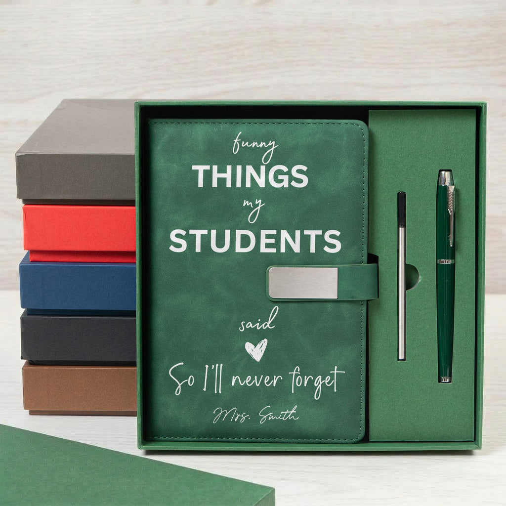 Funny Things My Students Said Teacher Gift - Personalized Notebook Set