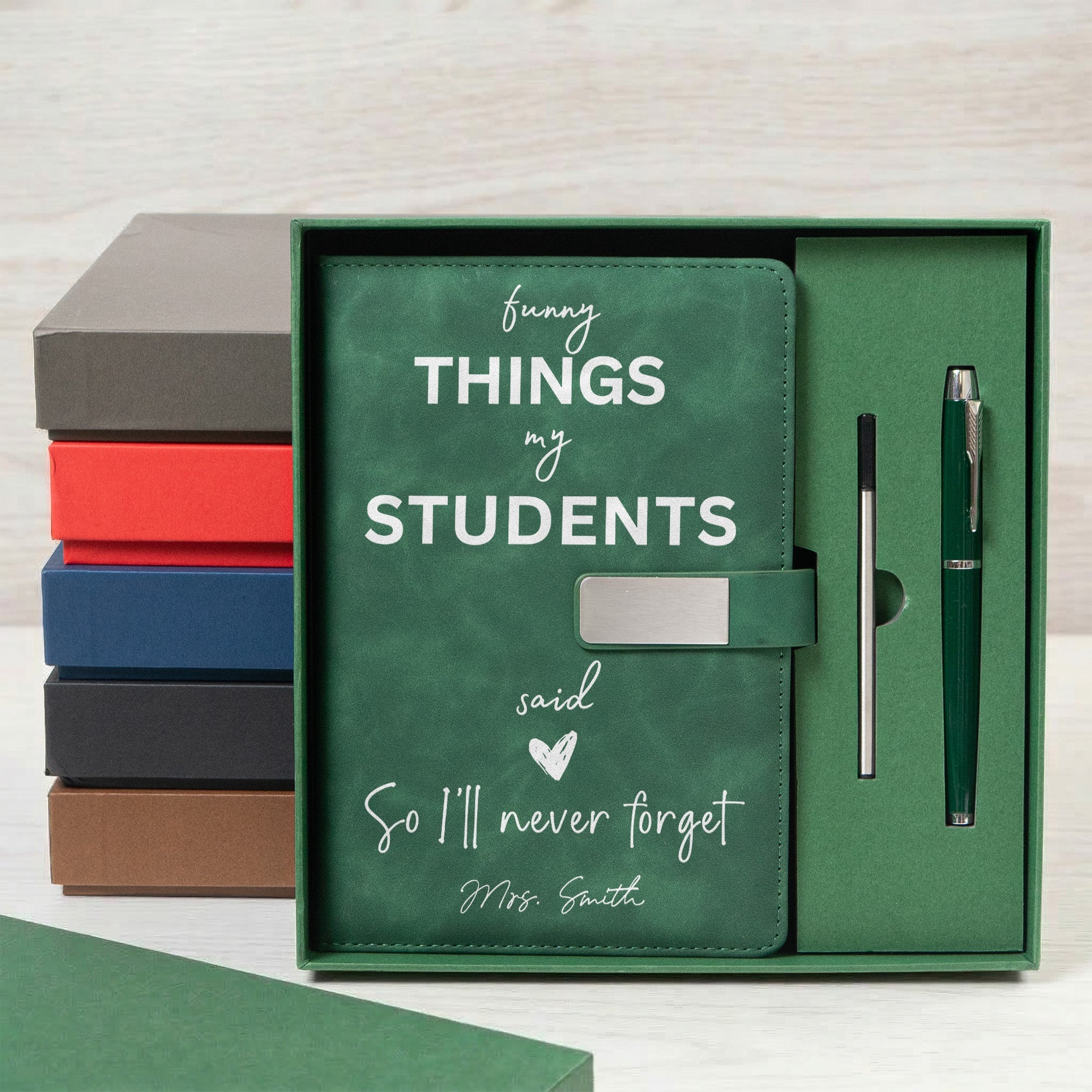 Funny Things My Students Said Teacher Gift - Personalized Notebook Set