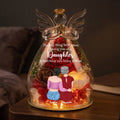 Mother's Day Gifts, Gift For Daughter Gift For New Mom - Personalized Flower In Glass Angel Figurines