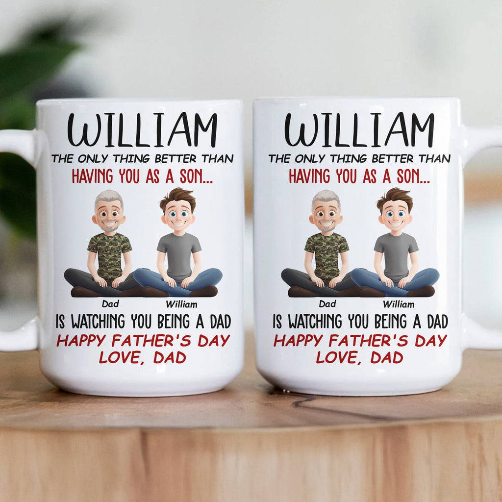 Father's Day Gifts, Gift For Son Grandson Gift For New Dad Happy First Father's Day - Personalized Mug