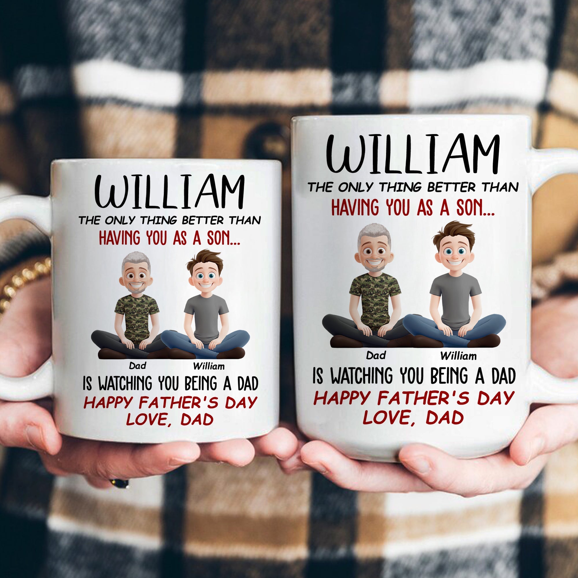 Father's Day Gifts, Gift For Son Grandson Gift For New Dad Happy First Father's Day - Personalized Mug
