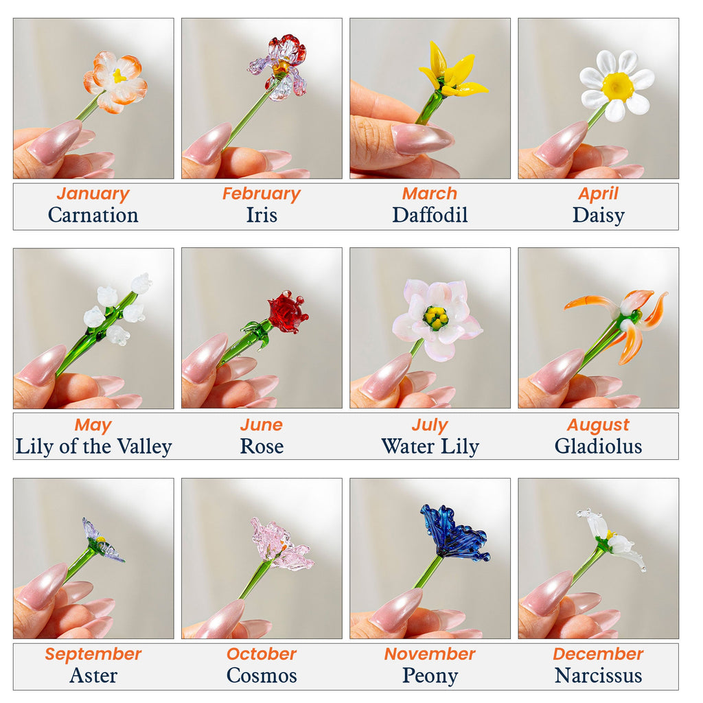 Mother's Day Gifts, Gift For Daughter Granddaughter Sister Gift For New Mom - Personalized Glass Flowers