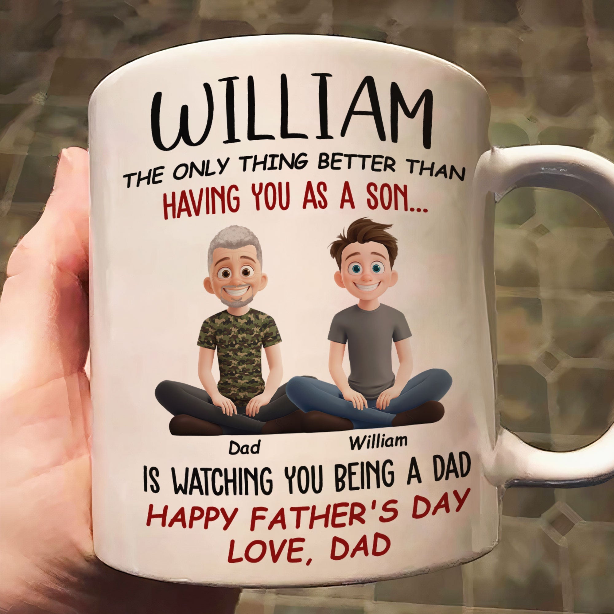 Father's Day Gifts, Gift For Son Grandson Gift For New Dad Happy First Father's Day - Personalized Mug