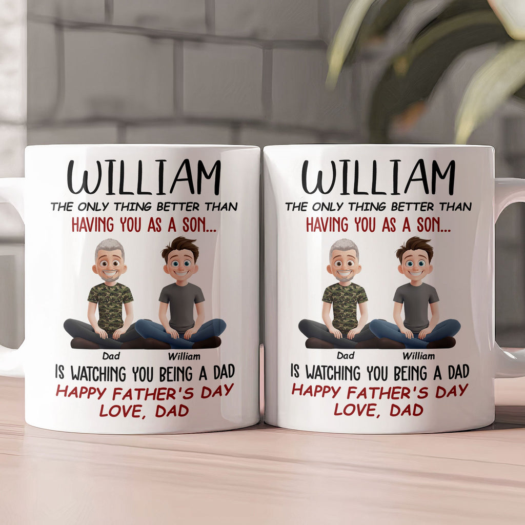 Father's Day Gifts, Gift For Son Grandson Gift For New Dad Happy First Father's Day - Personalized Mug