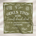 Girls Trip, Besties Trip - Summer Vacation, Bandanas, Scarves Wedding Bachelorette Party - Personalized Scarf