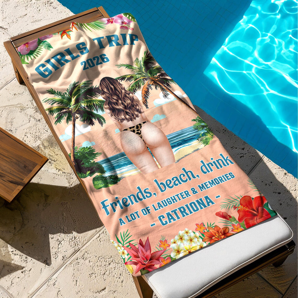 Girls Trip Hot Summer - Personalized Beach Towel