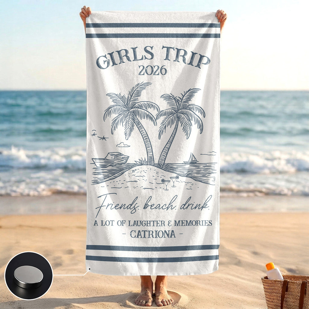 Girls Trip Summer Time In Style - Personalized Beach Towel