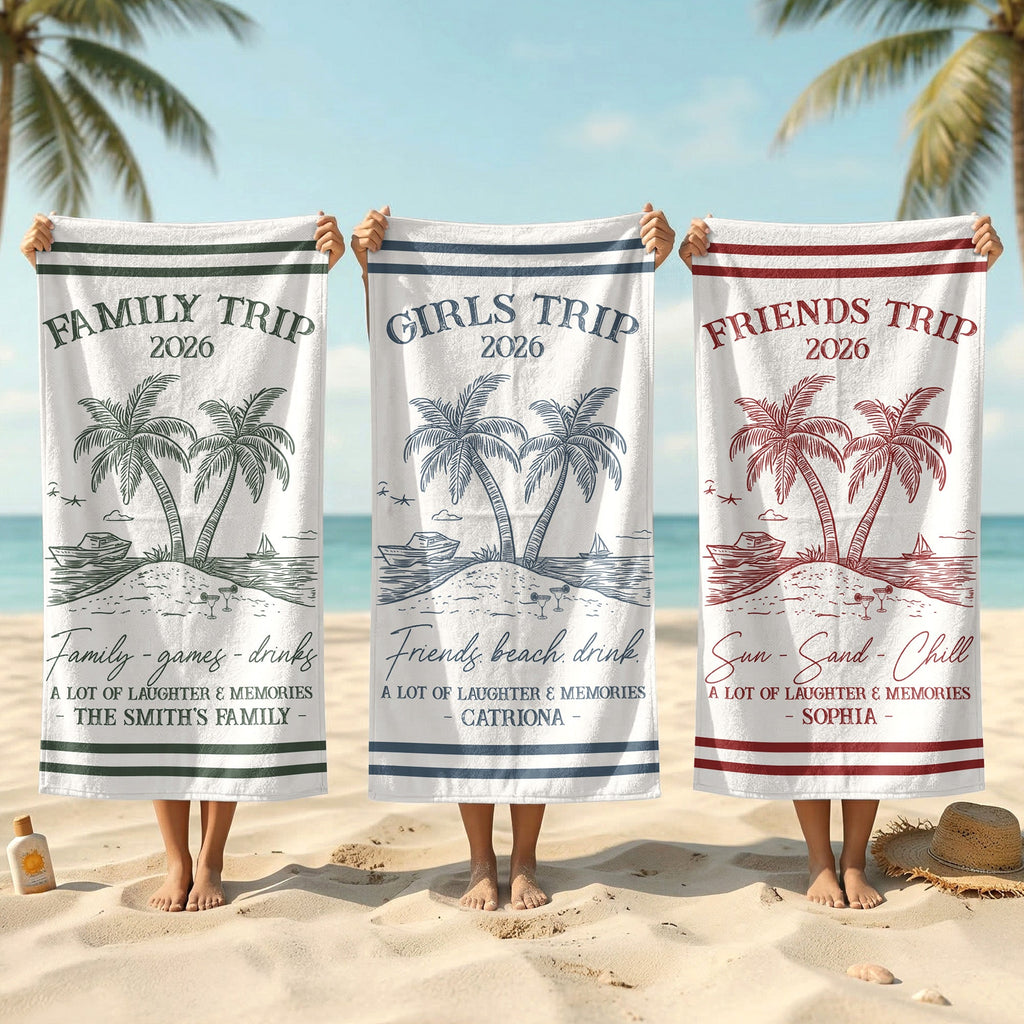 Girls Trip Summer Time In Style - Personalized Beach Towel