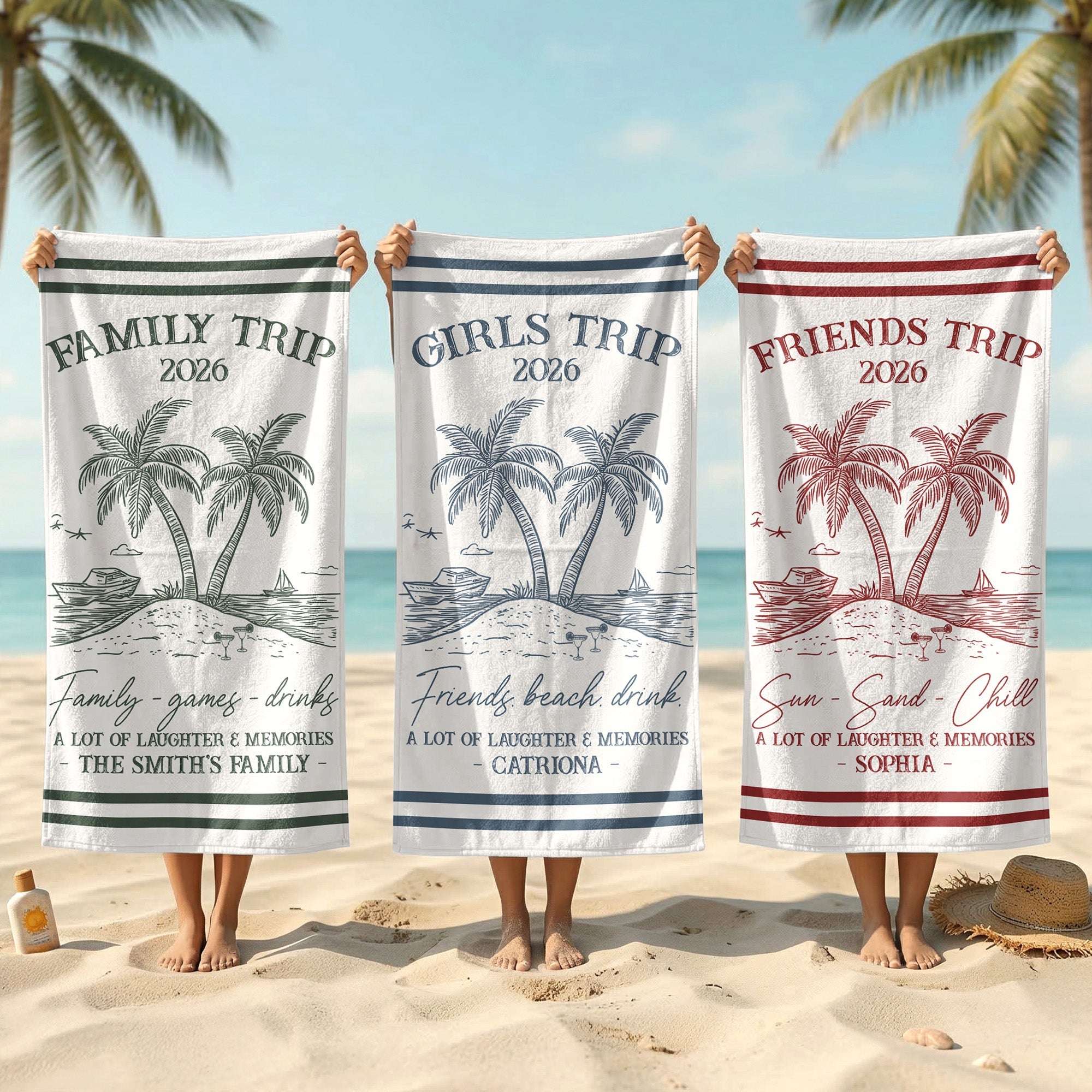 Girls Trip Summer Time In Style - Personalized Beach Towel
