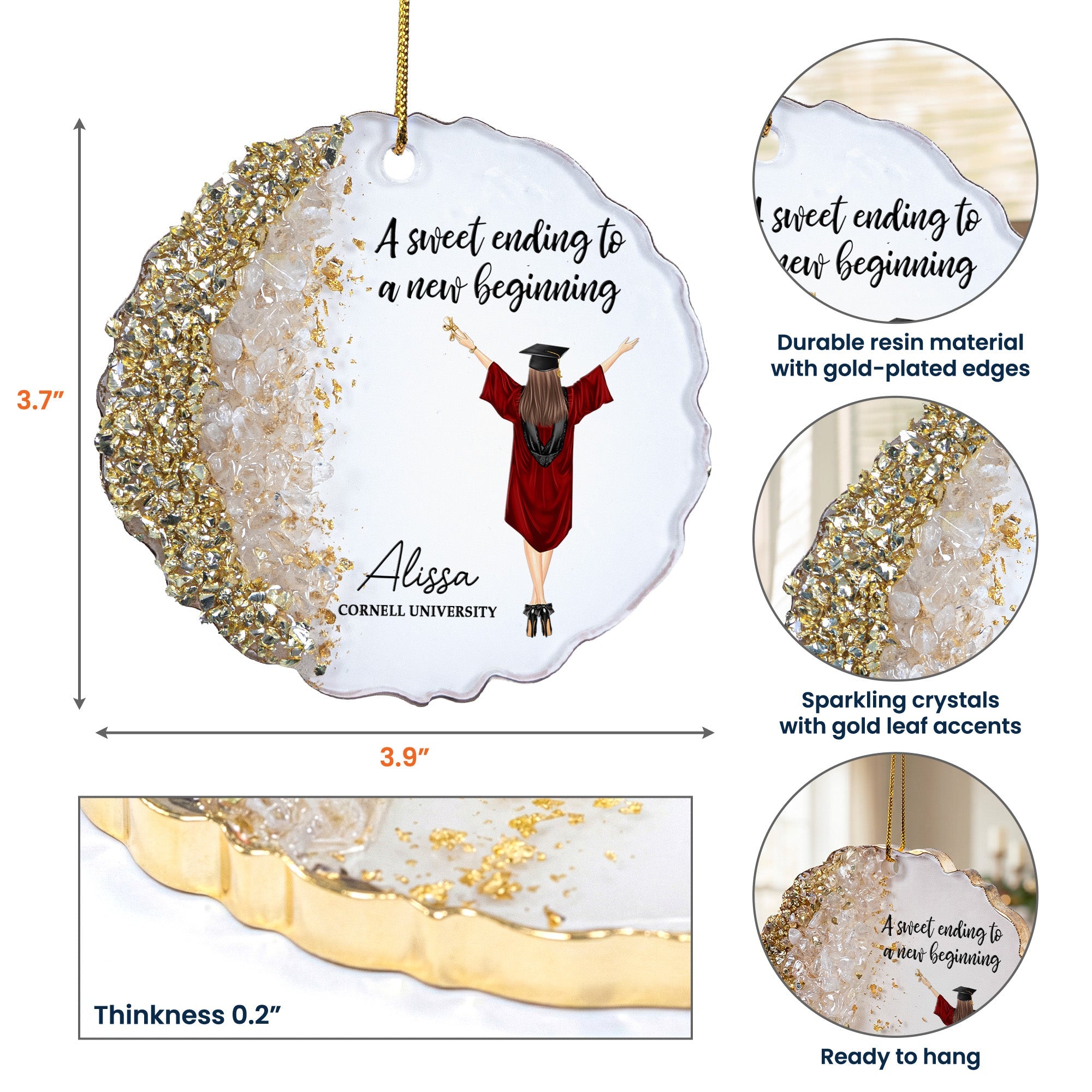 Graduation Party Favors - Personalized Resin Ornament