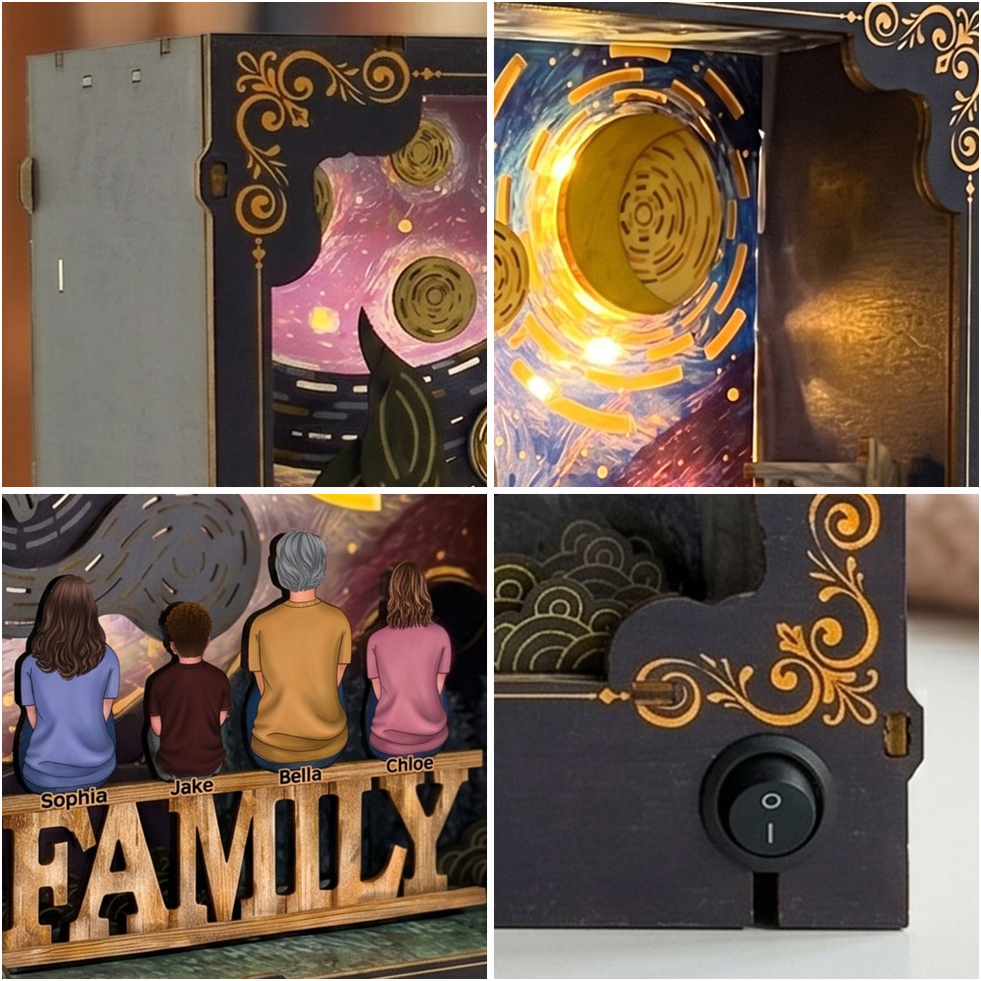 Mother's Day Gifts, Grandma & Grandchildren Forever Linked Together - Personalized DIY Book Nook Kit