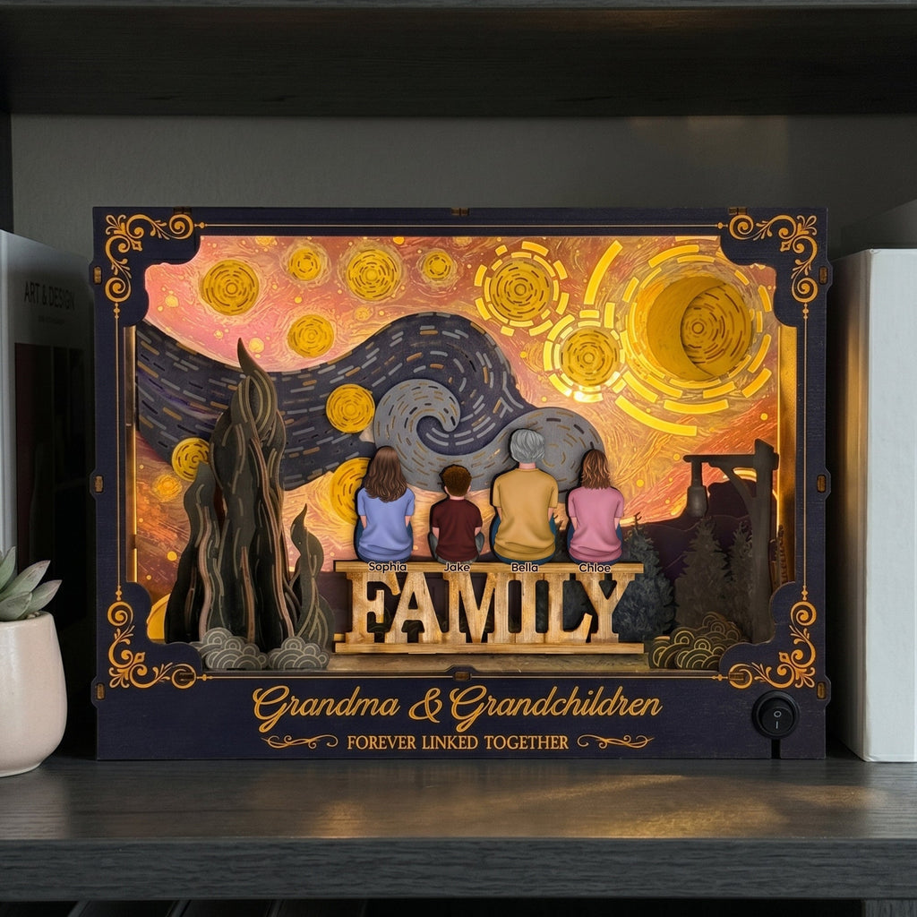 Mother's Day Gifts, Grandma & Grandchildren Forever Linked Together - Personalized DIY Book Nook Kit