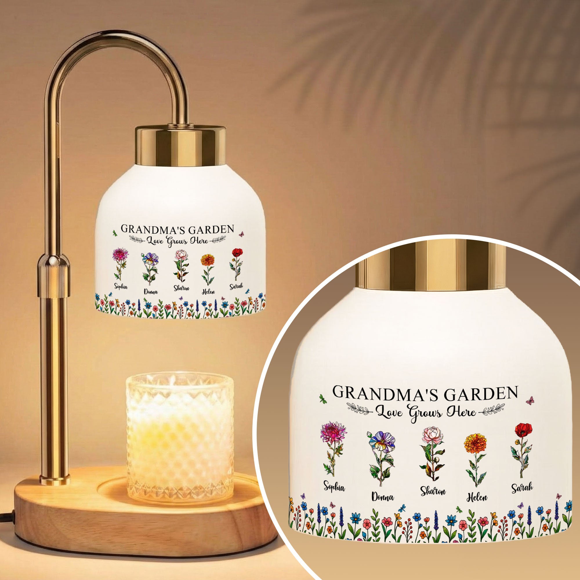 Mother's Day Gifts, Grandma's Garden Love Grows Here - Personalized Candle Warmer