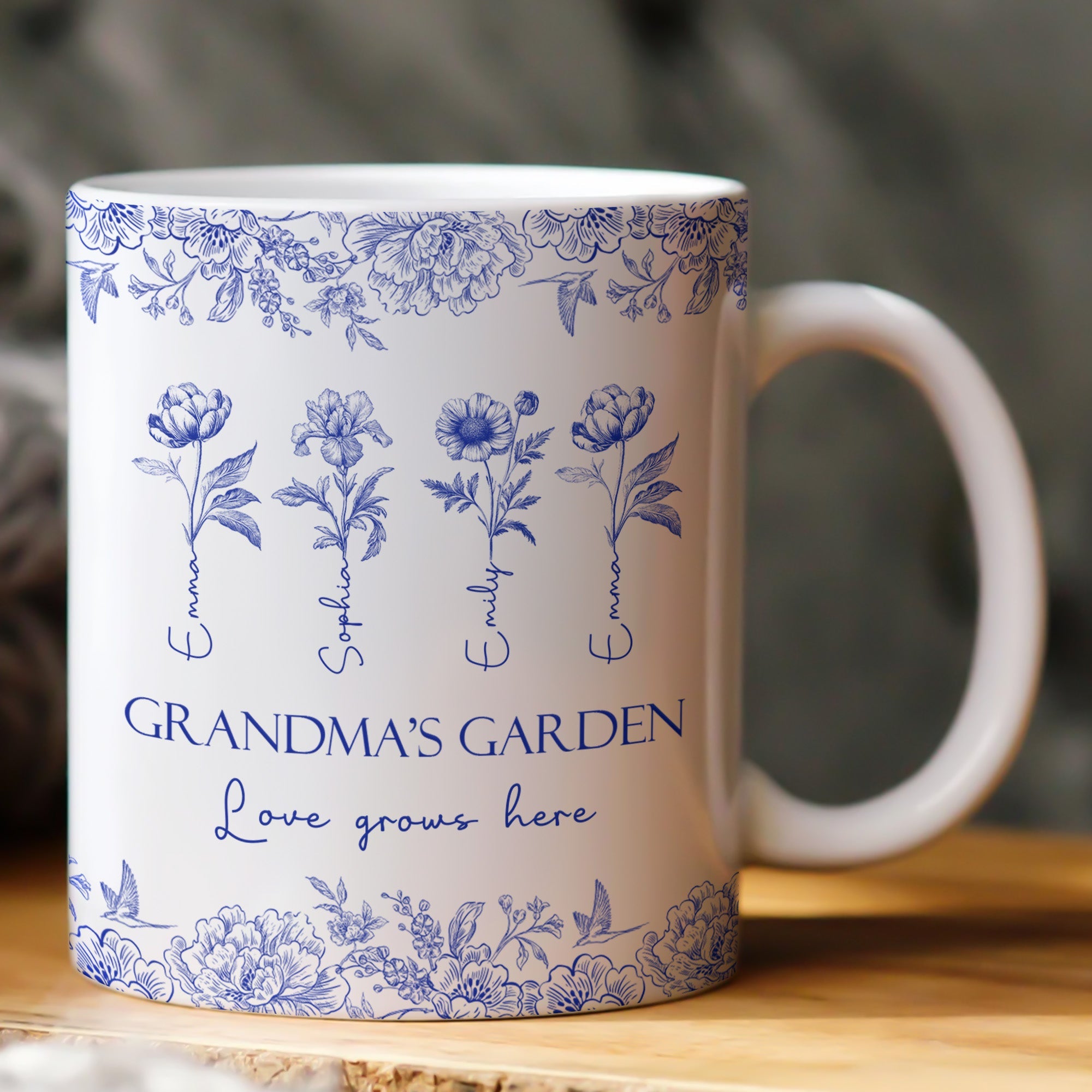 Mother's Day Gifts, Grandma's Garden Love Grows Here Gift For Grandma - Personalized Mug