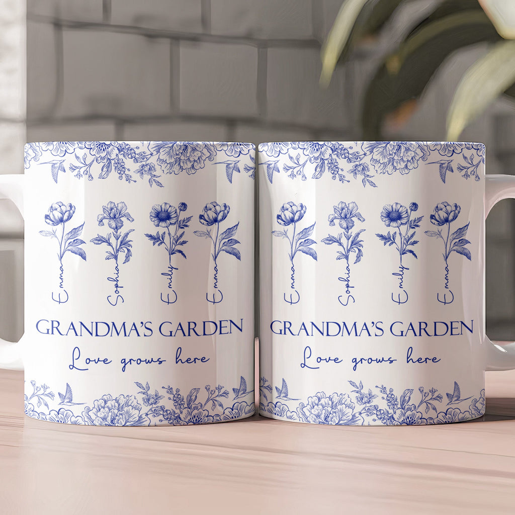 Mother's Day Gifts, Grandma's Garden Love Grows Here Gift For Grandma - Personalized Mug