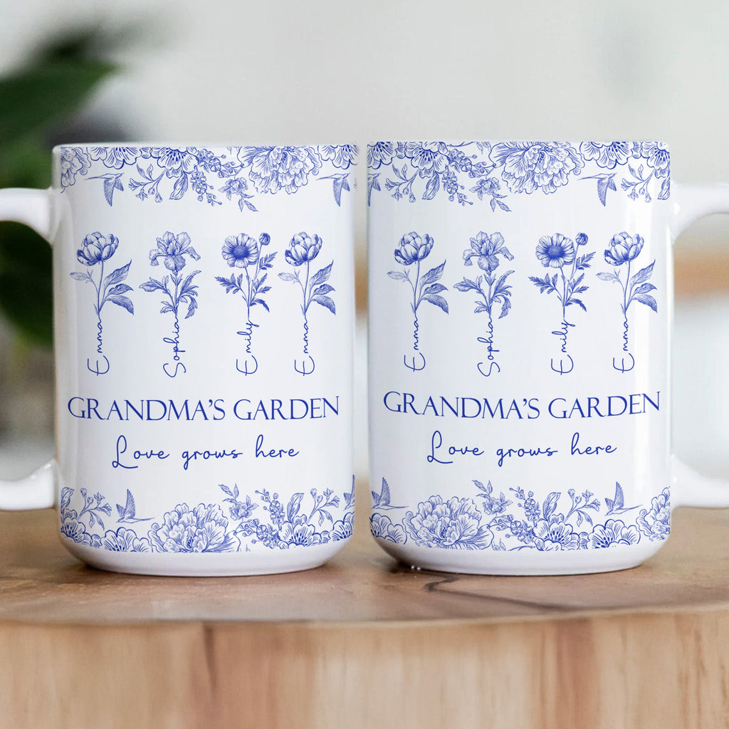 Mother's Day Gifts, Grandma's Garden Love Grows Here Gift For Grandma - Personalized Mug