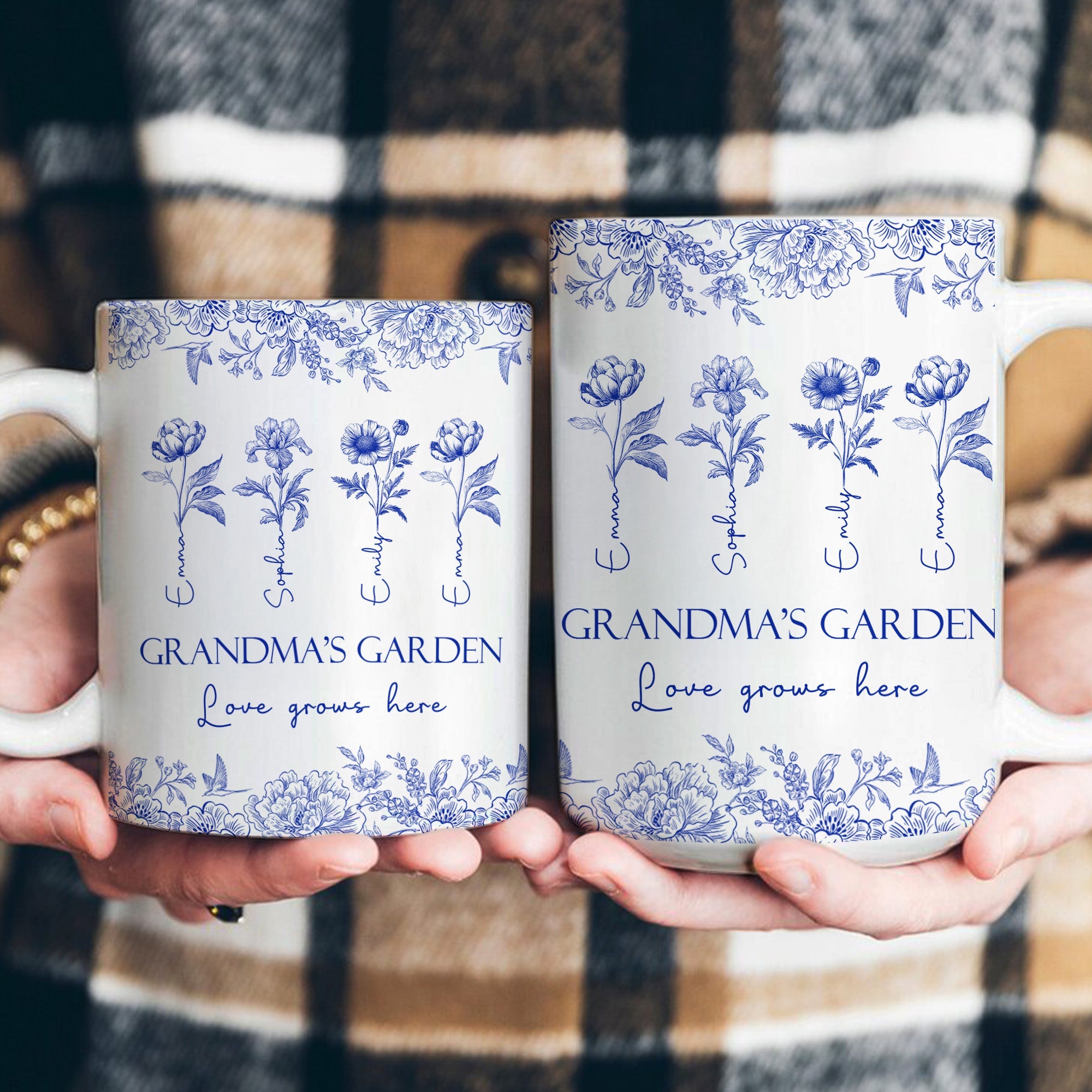 Mother's Day Gifts, Grandma's Garden Love Grows Here Gift For Grandma - Personalized Mug
