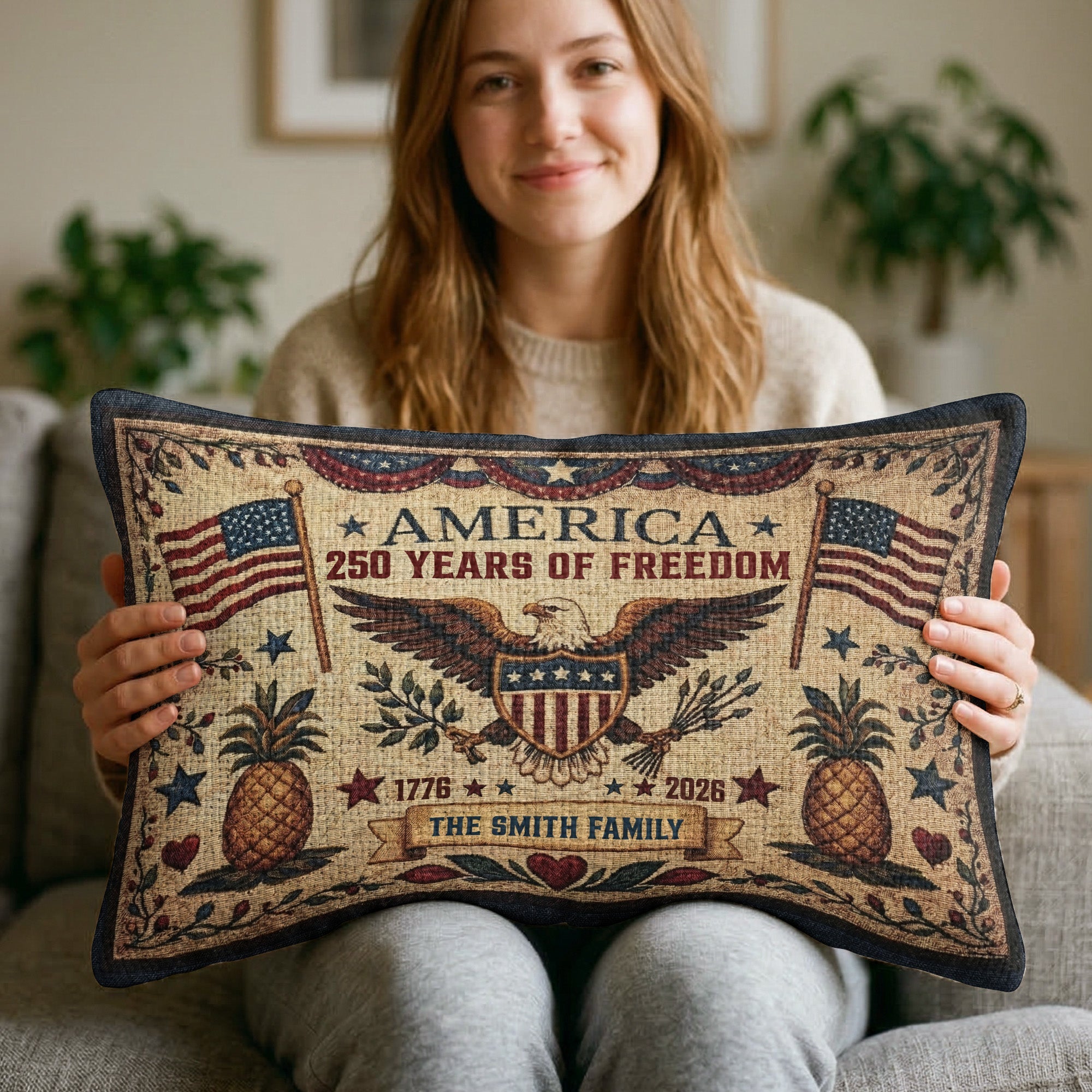 Happy 250Th Usa Birthday Semiquincentennial - Personalized Pillow Cover