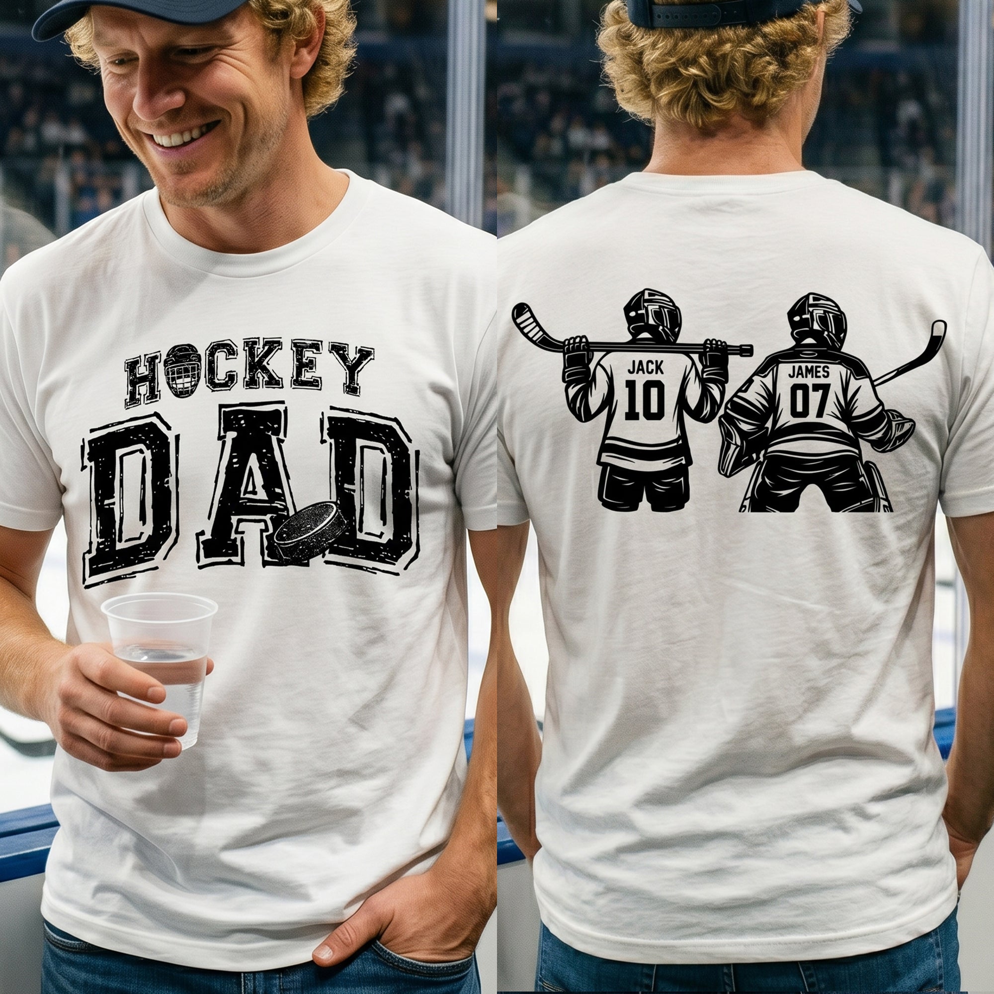 Father's Day Gifts, Hockey Dad, Daddy, Grandpa - Personalized Shirt