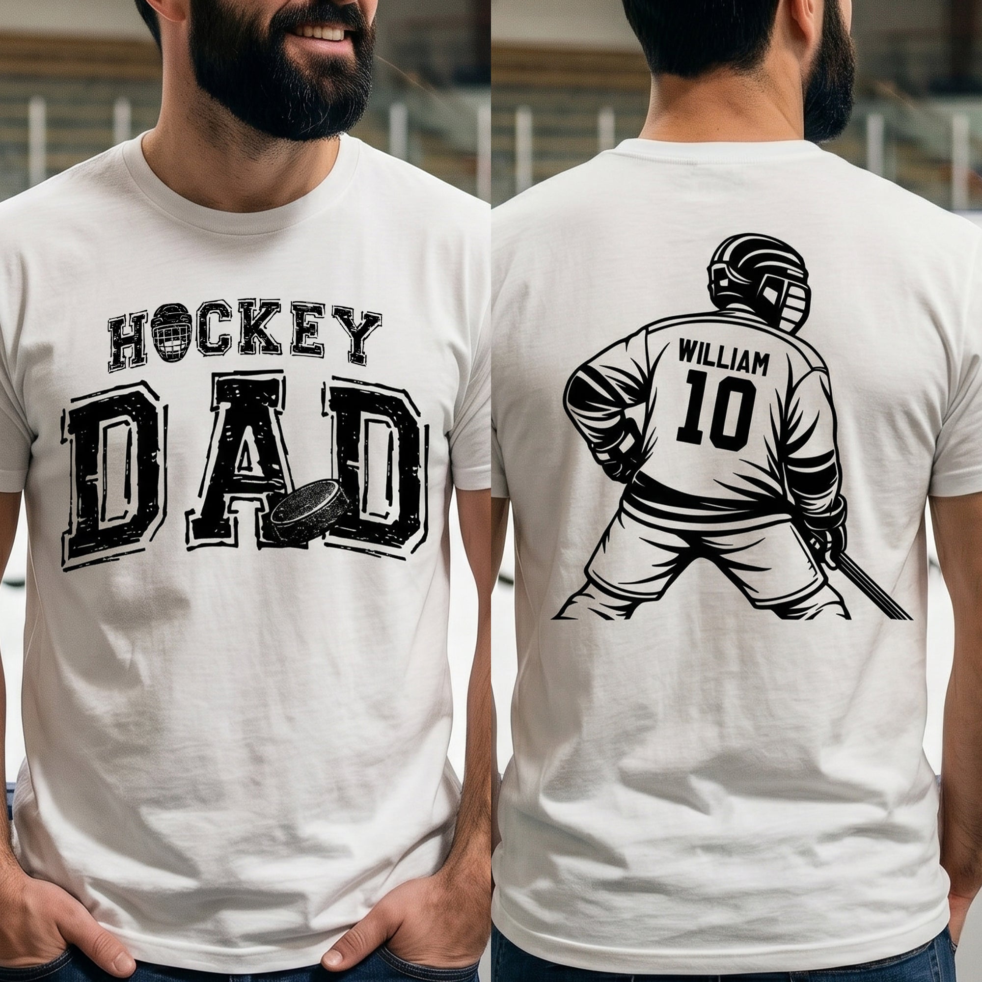 Father's Day Gifts, Hockey Dad, Daddy, Grandpa - Personalized Shirt