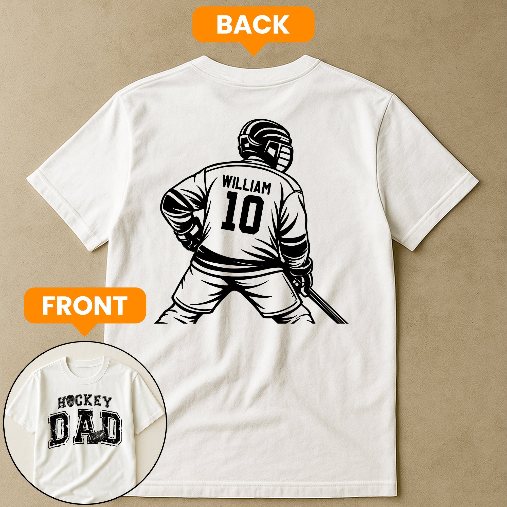 Father's Day Gifts, Hockey Dad, Daddy, Grandpa - Personalized Shirt