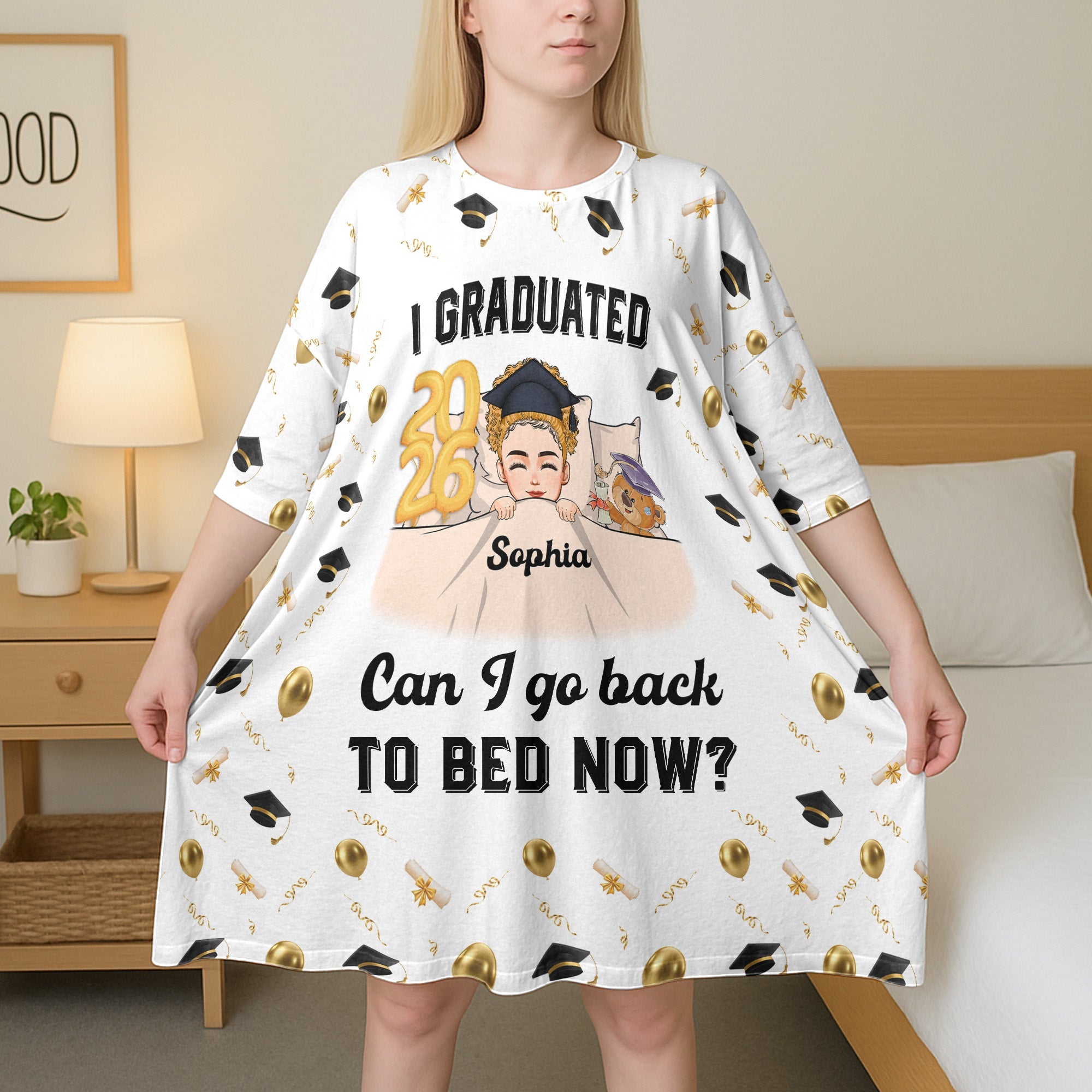 I Graduated Can I Go Back To Bed Now - Personalized Pajamas