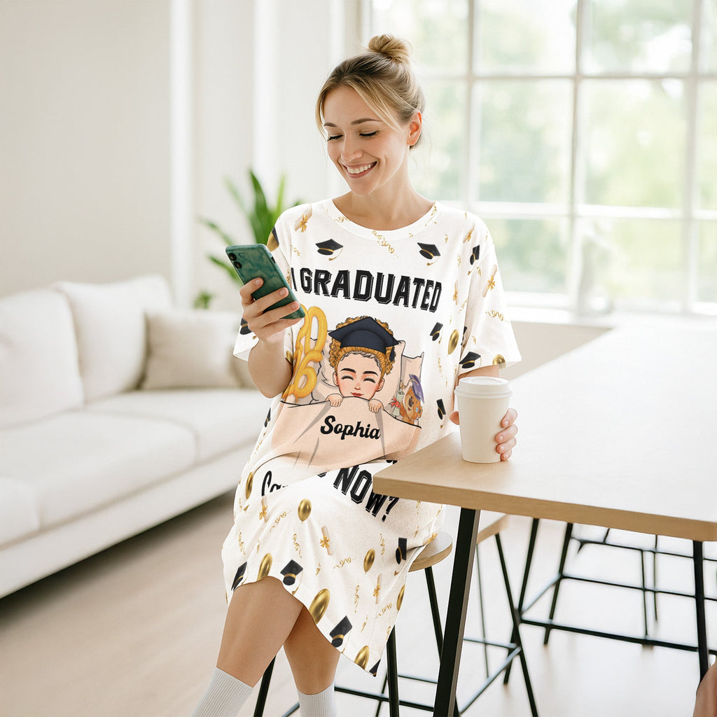 I Graduated Can I Go Back To Bed Now - Personalized Pajamas