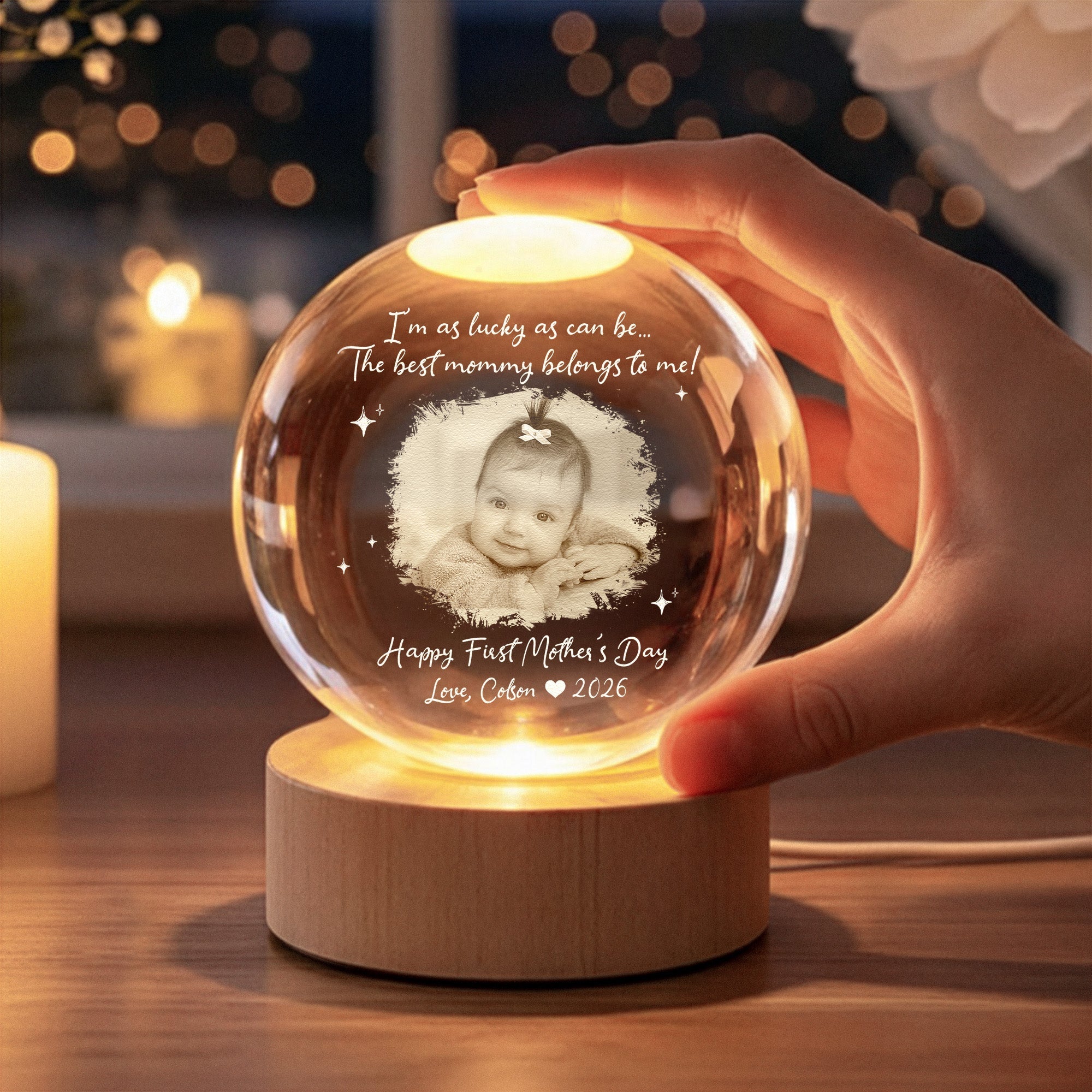 Mother's Day Gifts, I’m As Lucky As Can Be…The Best Mommy Belongs To Me! - Personalized Night Light