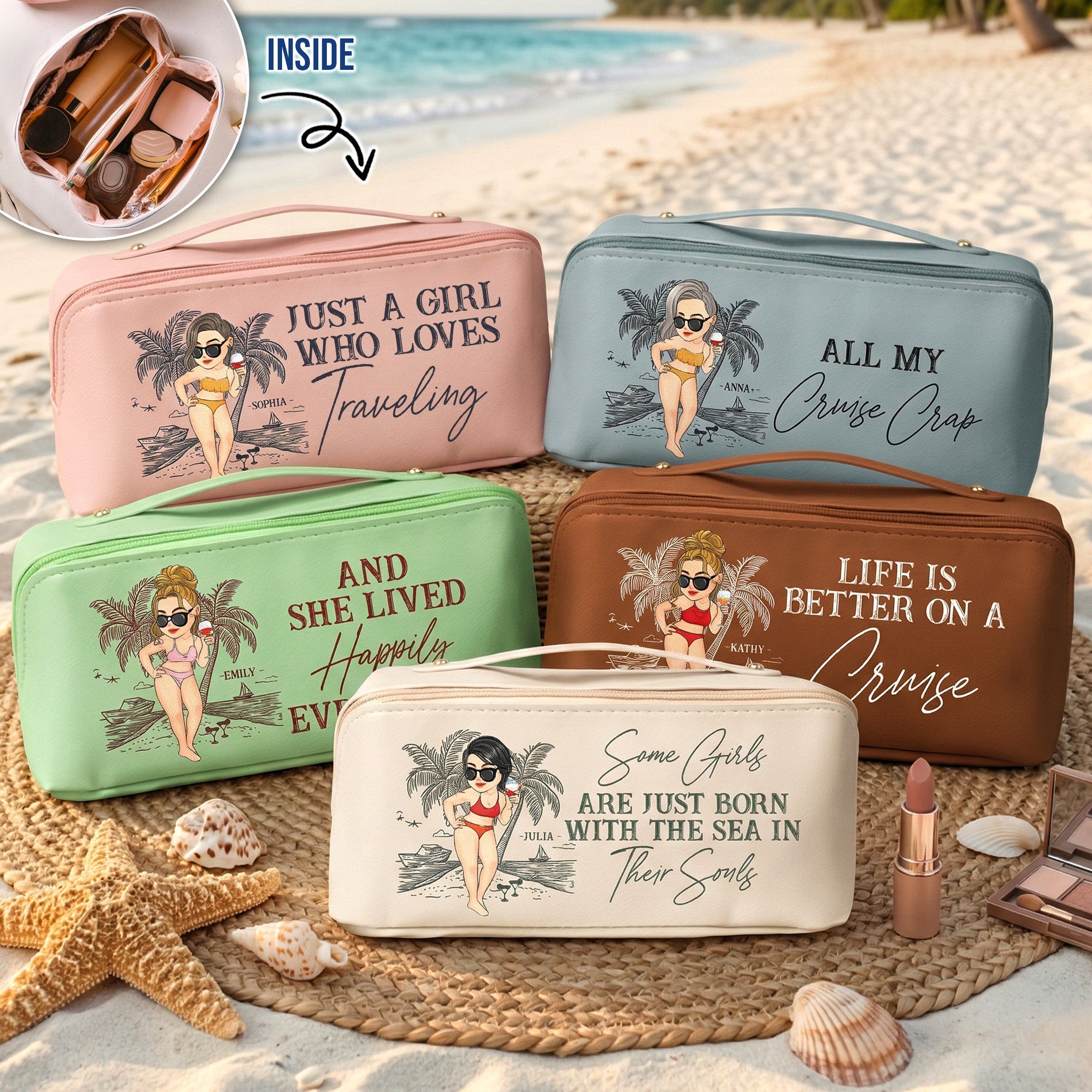 Just A Girl Who Loves Traveling - Personalized Makeup Bag