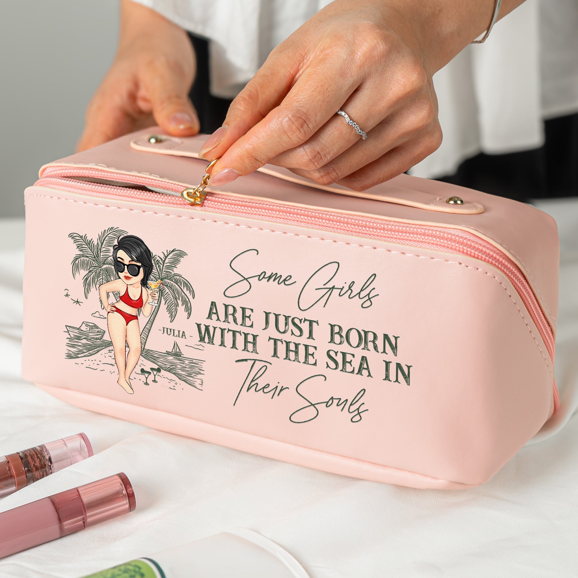 Just A Girl Who Loves Traveling - Personalized Makeup Bag