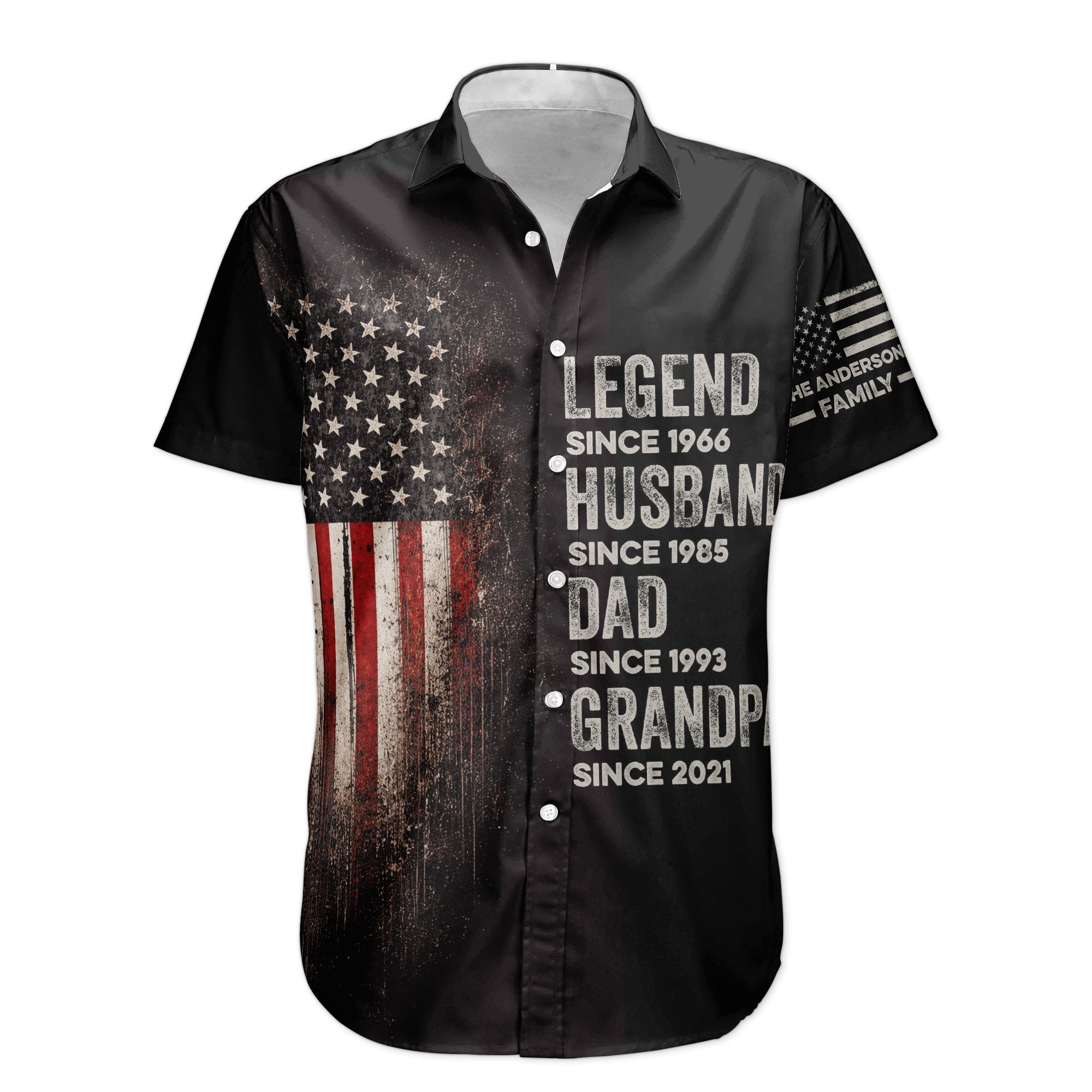 Father's Day Gifts, Legend, Husband, Dad And Grandpa Custom Family Name - Personalized Hawaiian Shirt