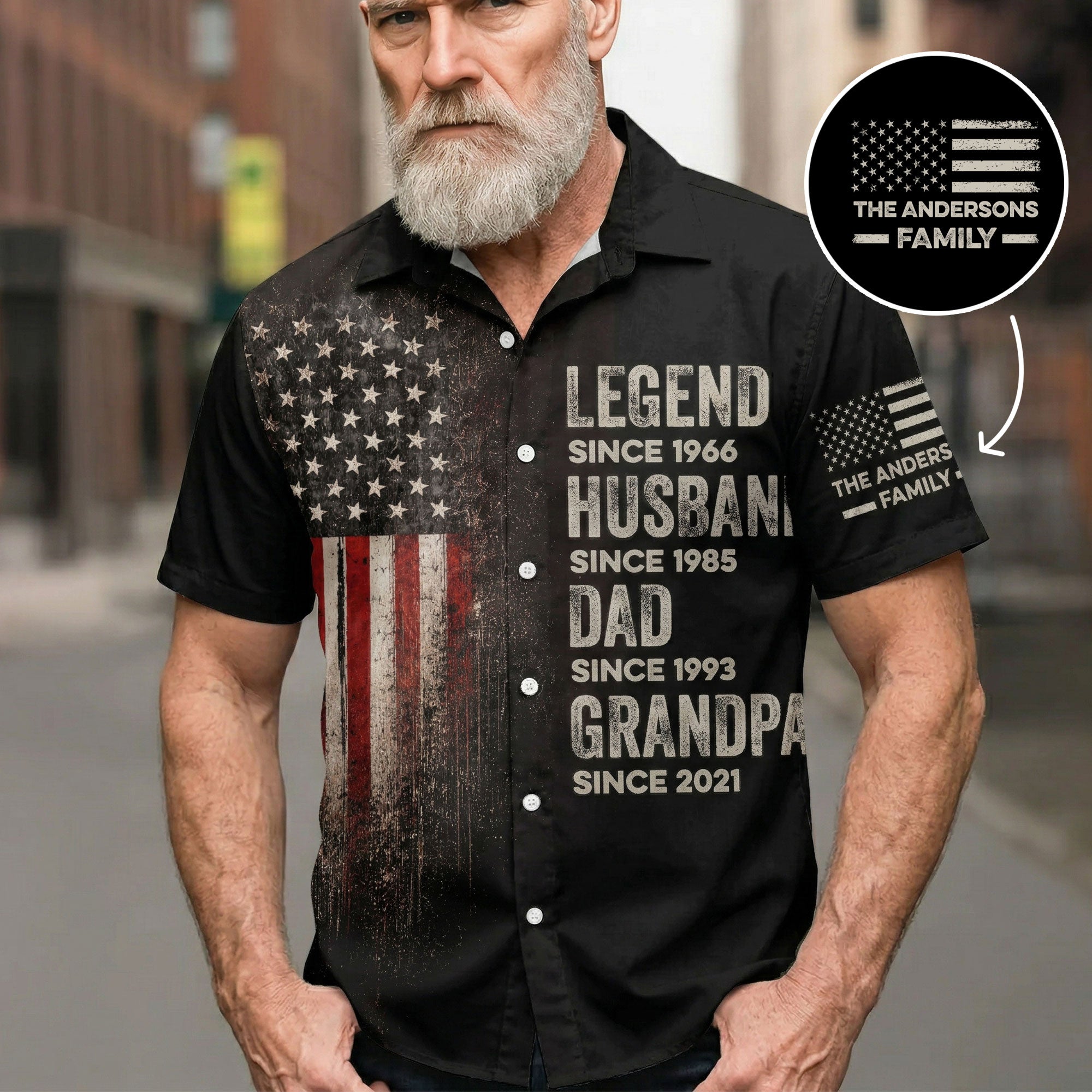 Father's Day Gifts, Legend, Husband, Dad And Grandpa Custom Family Name - Personalized Hawaiian Shirt