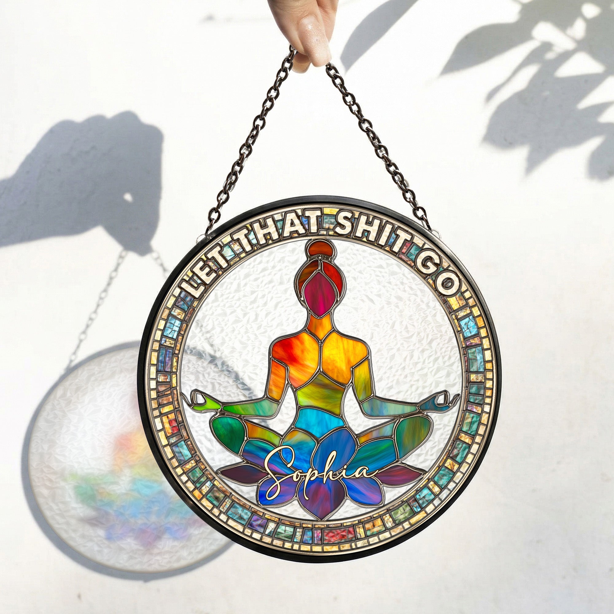 Let That Sh!T Go - Personalized Window Hanging Suncatcher