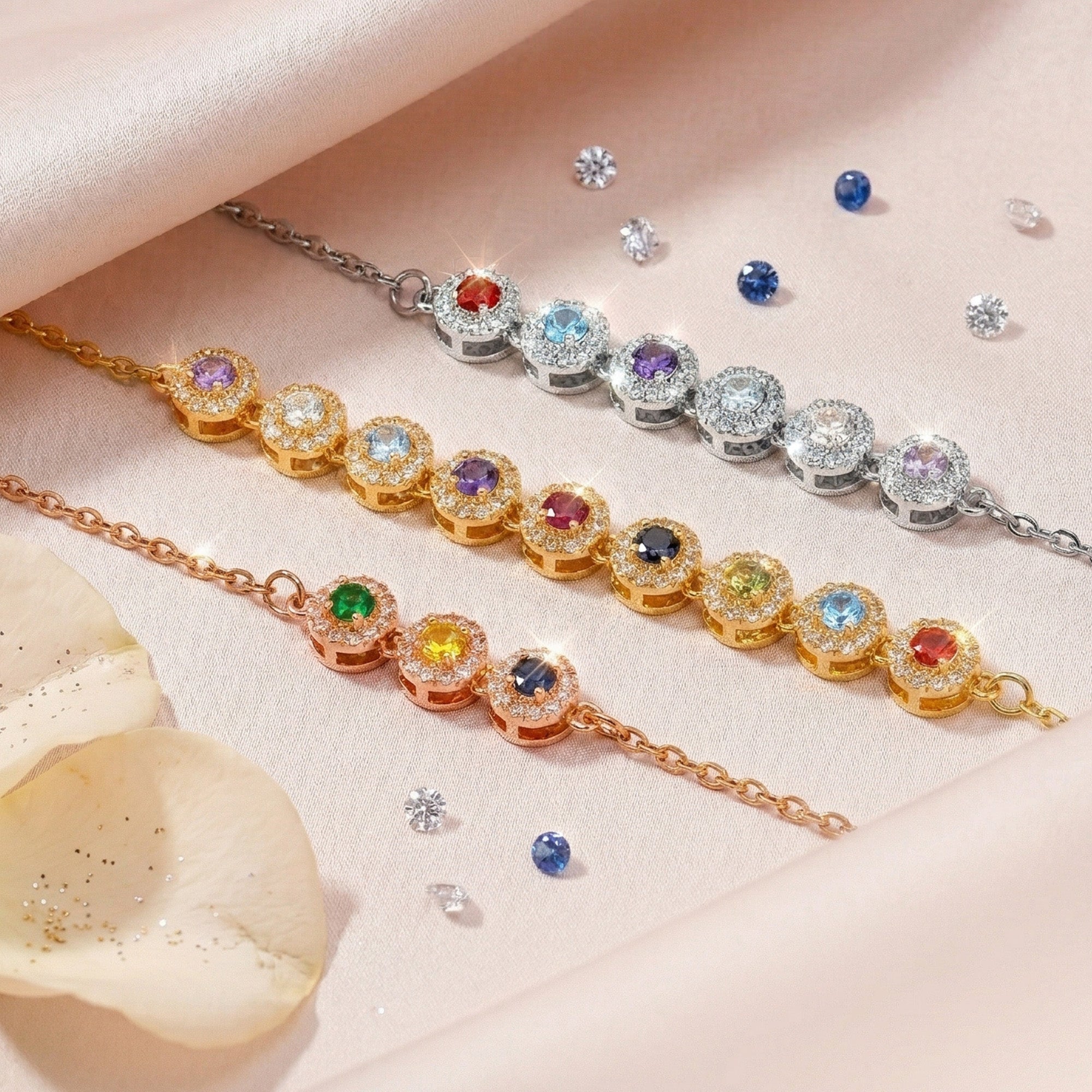 Mother's Day Gifts, Mother & Daughters Forever Linked Together - Personalized Bracelet