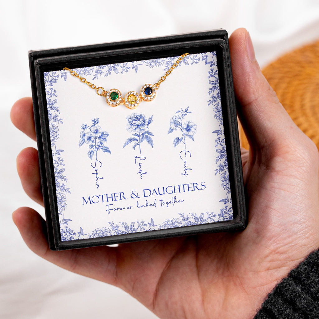 Mother's Day Gifts, Mother & Daughters Forever Linked Together - Personalized Bracelet