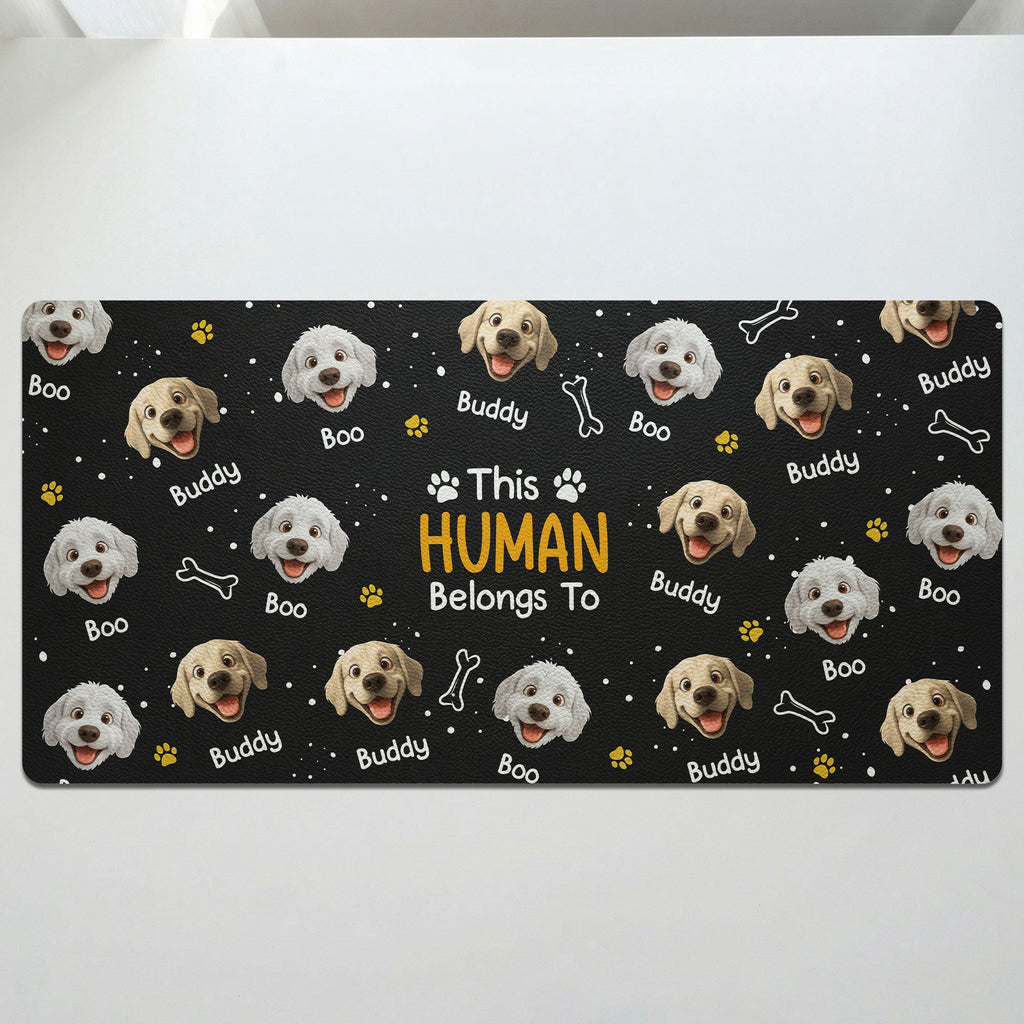 This Human Belongs To - Personalized Desk Mat