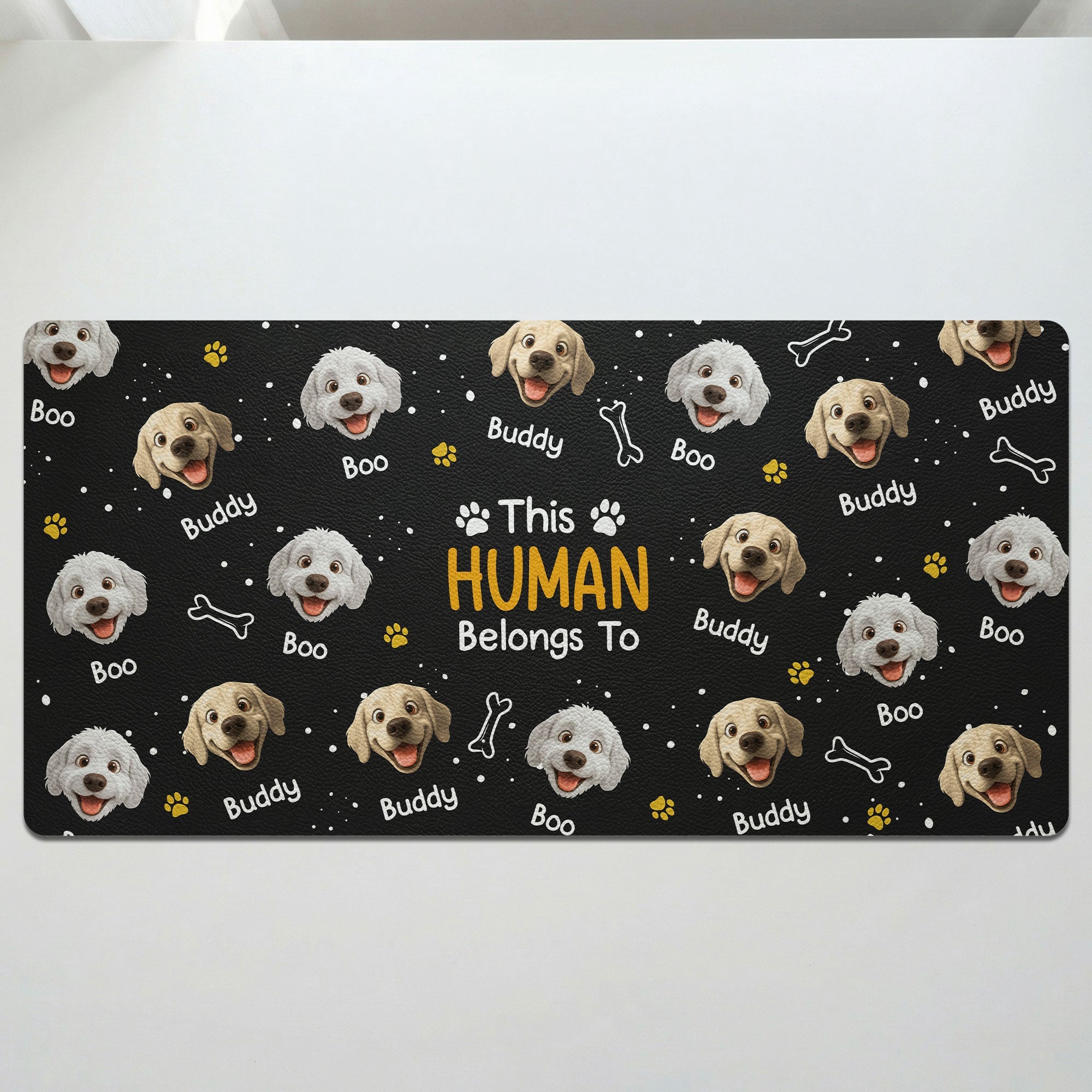 This Human Belongs To - Personalized Desk Mat