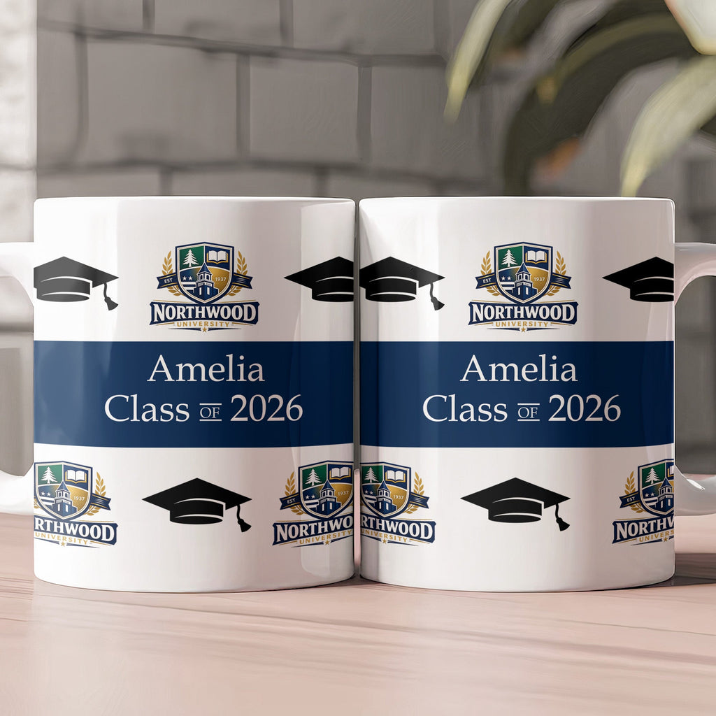 School Logo, High School Logo, Club Logo Graduation Photo - Personalized Mug