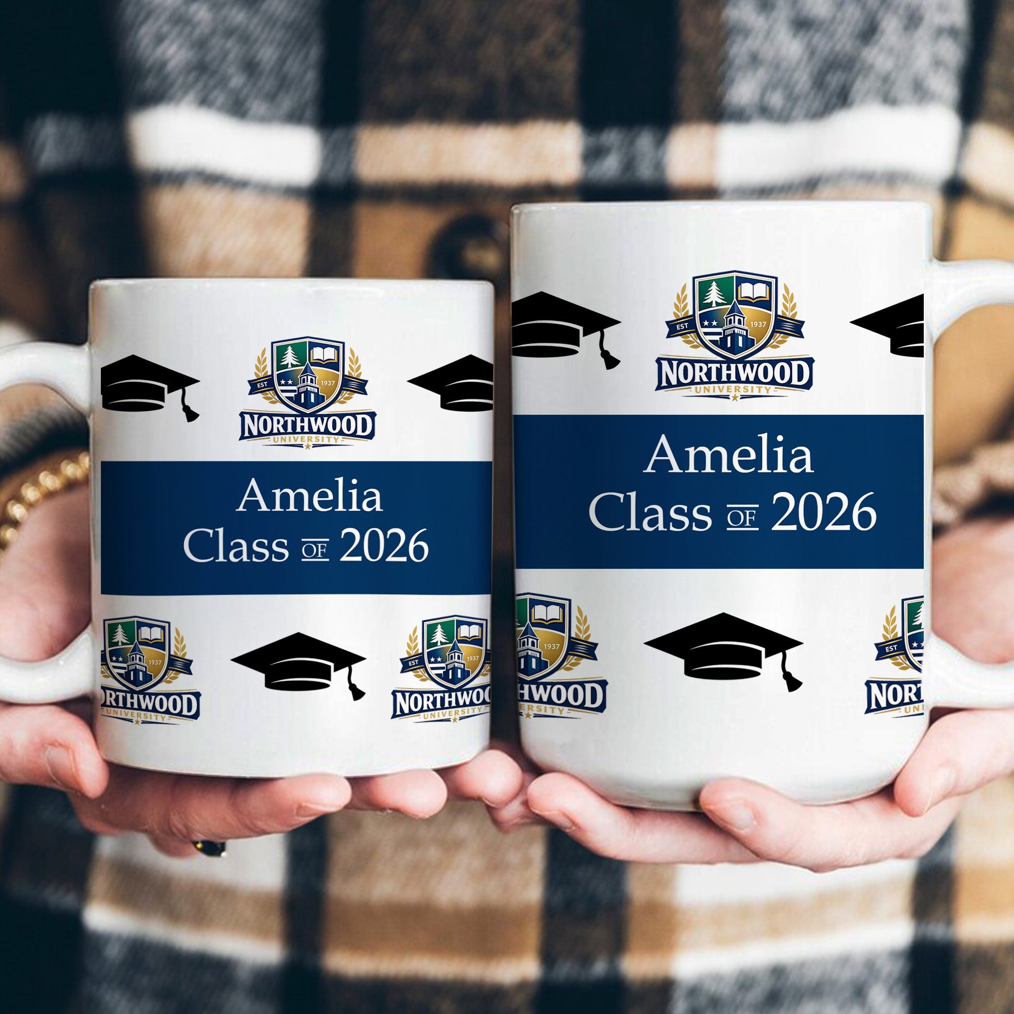 School Logo, High School Logo, Club Logo Graduation Photo - Personalized Mug