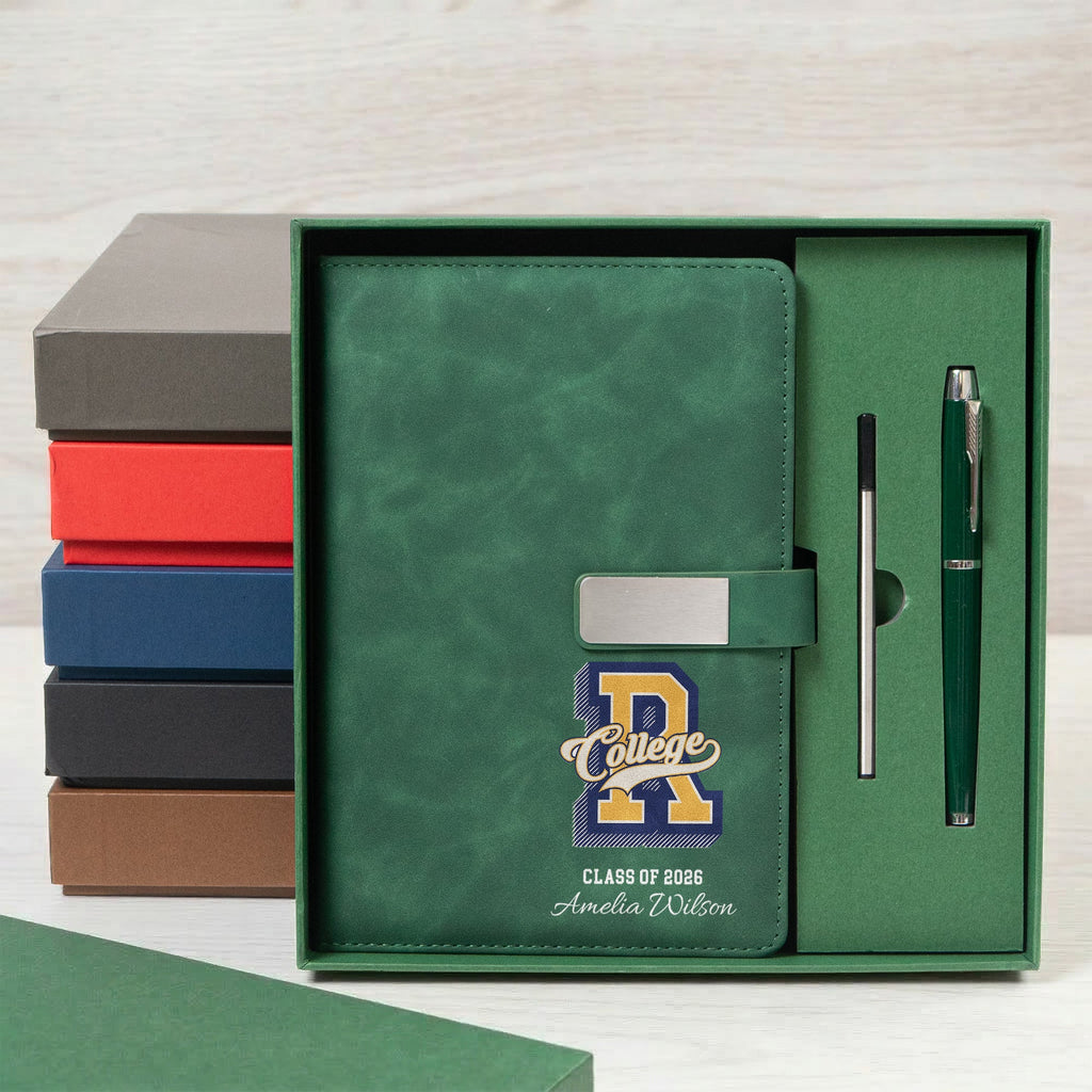 School Logo, High School Logo, Club Logo Graduation Photo - Personalized Notebook Set