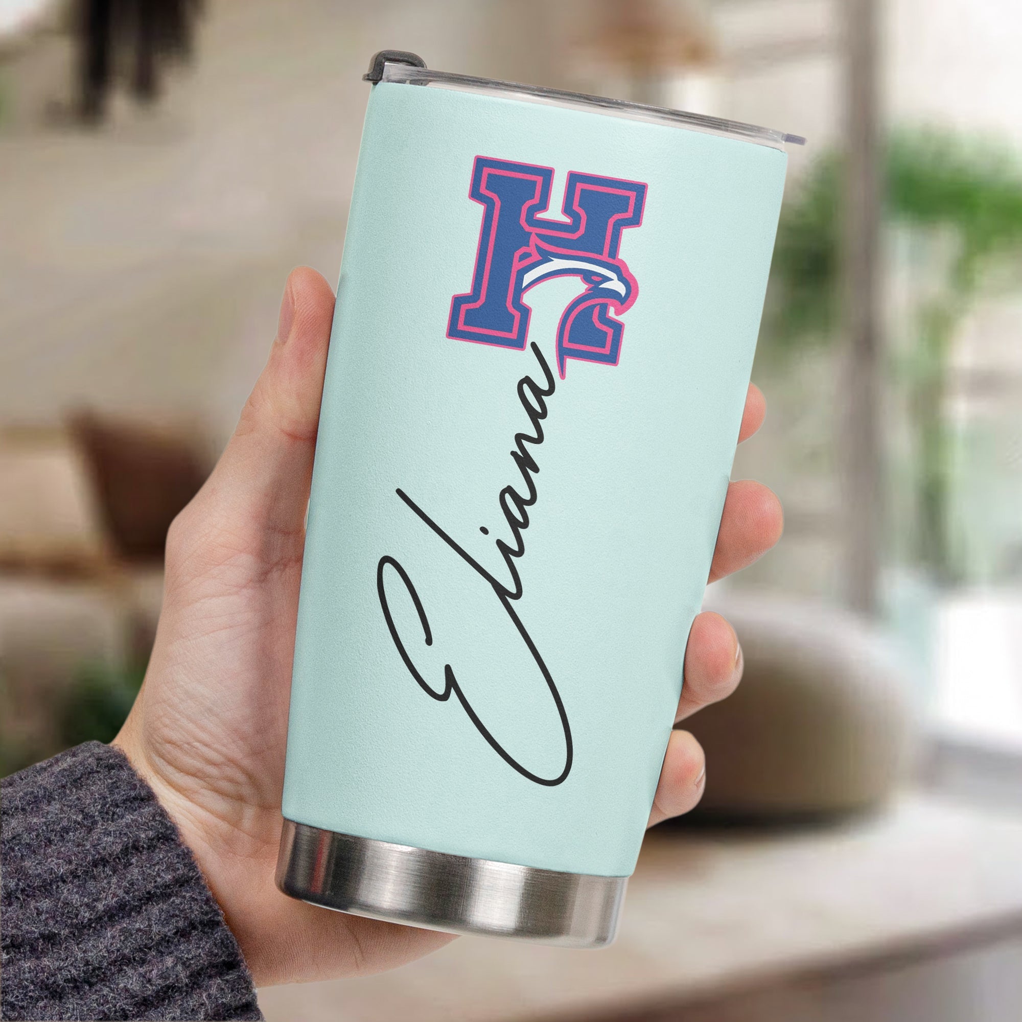 School Logo, High School Logo, Club Logo Graduation Photo - Personalized Tumbler