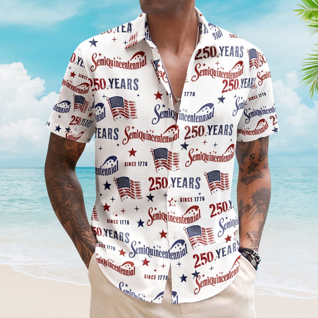 Semiquincentennial USA 250Th Anniversary Retro Flag - Personalized Hawaiian Shirt