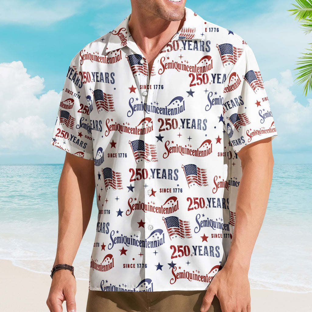 Semiquincentennial USA 250Th Anniversary Retro Flag - Personalized Hawaiian Shirt